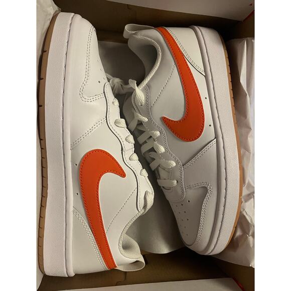 NEW NIKE Court Borough Low YOUTH (Kids) Size 6Y White/ Orange - Picture 7 of 7